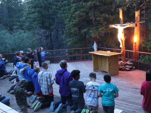 Campers at Summer camp Praising the Lord